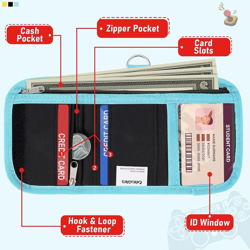 WAWSAM Kids Wallet for Boys, Game Trifold Boys Wallet for Kids Ages 4-18, Novelty Wallet with Zippered Coin Pocket and Card Holders Lanyard, Christmas Birthday Gift for Boy Children - Image 4